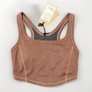 NWT prAna Activewear Women's XS Brown Flannel Heather Becksa Bralette Sports Bra